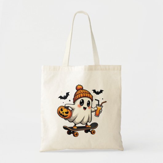 Spooky Halloween Schaatsen Pompoen Spice Ghost Her Tote Bag (Voorkant)