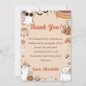 Spooky Halloween Schattige Ghost Party Dank je kaa Bedankkaart (Voorkant)