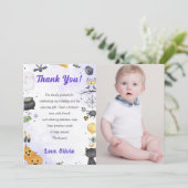 Spooky Halloween Schattige Ghost Party Dank je kaa Bedankkaart (Staand voorkant)