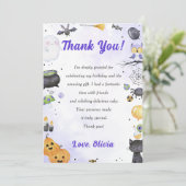 Spooky Halloween Schattige Ghost Party Dank je kaa Bedankkaart (Staand voorkant)