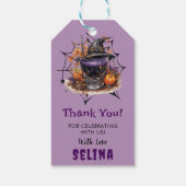 Spooky Halloween Schattige Ghost Verjaardagsfeest Cadeaulabel (Achterkant)