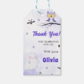 Spooky Halloween Schattige Ghost Verjaardagsfeest Cadeaulabel (Voorkant)