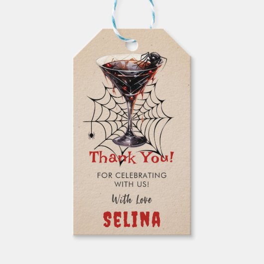 Spooky Halloween Schattige Ghost Verjaardagsfeest Cadeaulabel (Voorkant)