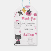 Spooky Halloween Schattige Ghost Verjaardagsfeest Cadeaulabel (Voorkant)
