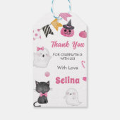 Spooky Halloween Schattige Ghost Verjaardagsfeest Cadeaulabel (Achterkant)