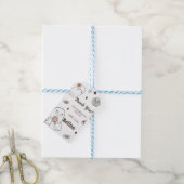 Spooky Halloween Schattige Ghost Verjaardagsfeest Cadeaulabel (Met Touw)