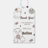 Spooky Halloween Schattige Ghost Verjaardagsfeest Cadeaulabel (Voorkant)