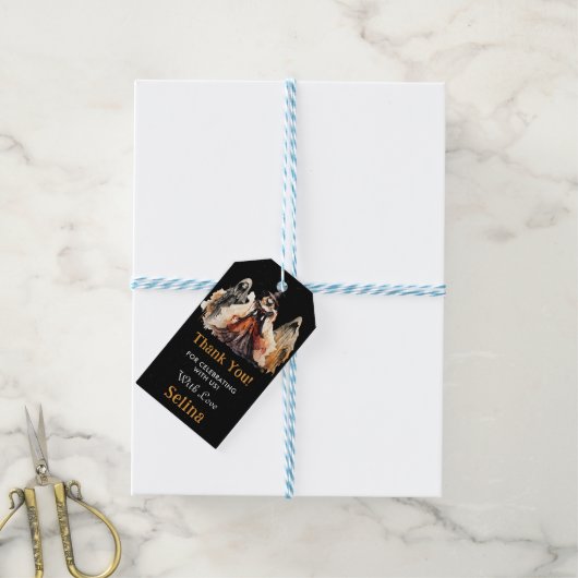 Spooky Halloween Schattige Ghost Verjaardagsfeest Cadeaulabel (Met Touw)