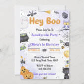 Spooky Halloween Schattige Ghost Verjaardagsfeest Kaart (Voorkant)