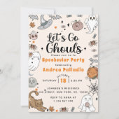 Spooky Halloween Schattige Ghost Verjaardagsfeest Kaart (Voorkant)