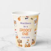 Spooky Halloween Schattige Ghost Verjaardagsfeest Papieren Bekers (Achterkant)
