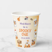 Spooky Halloween Schattige Ghost Verjaardagsfeest Papieren Bekers (Voorkant)
