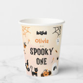 Spooky Halloween Schattige Ghost Verjaardagsfeest Papieren Bekers (Achterkant)
