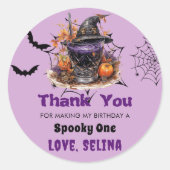 Spooky Halloween Schattige Ghost Verjaardagsfeest Ronde Sticker (Voorkant)