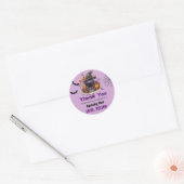 Spooky Halloween Schattige Ghost Verjaardagsfeest Ronde Sticker (Envelop)