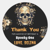 Spooky Halloween Schattige Ghost Verjaardagsfeest Ronde Sticker (Voorkant)