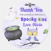 Spooky Halloween Schattige Ghost Verjaardagsfeest Ronde Sticker (Voorkant)