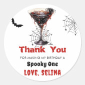 Spooky Halloween Schattige Ghost Verjaardagsfeest Ronde Sticker (Voorkant)