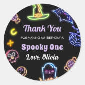 Spooky Halloween Schattige Ghost Verjaardagsfeest Ronde Sticker (Voorkant)