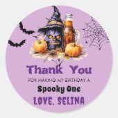 Spooky Halloween Schattige Ghost Verjaardagsfeest Ronde Sticker (Voorkant)