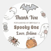 Spooky Halloween Schattige Ghost Verjaardagsfeest Ronde Sticker (Voorkant)