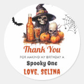 Spooky Halloween Schattige Ghost Verjaardagsfeest Ronde Sticker (Voorkant)