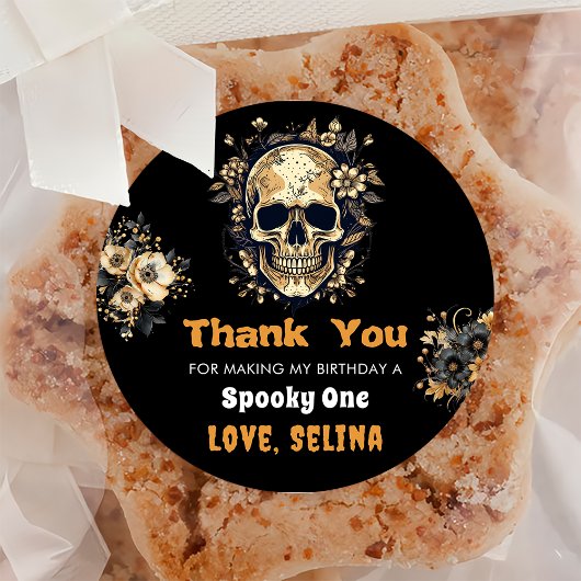 Spooky Halloween Schattige Ghost Verjaardagsfeest Ronde Sticker