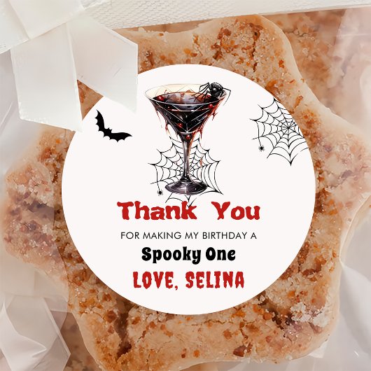 Spooky Halloween Schattige Ghost Verjaardagsfeest Ronde Sticker