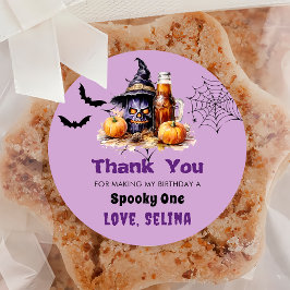 Spooky Halloween Schattige Ghost Verjaardagsfeest Ronde Sticker