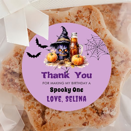 Spooky Halloween Schattige Ghost Verjaardagsfeest Ronde Sticker