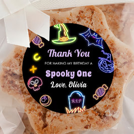 Spooky Halloween Schattige Ghost Verjaardagsfeest Ronde Sticker