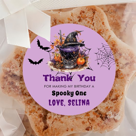 Spooky Halloween Schattige Ghost Verjaardagsfeest Ronde Sticker