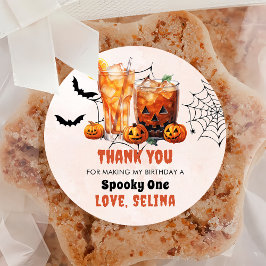 Spooky Halloween Schattige Ghost Verjaardagsfeest Ronde Sticker