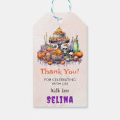 Spooky Halloween Schattige Ghost Verjaardagsfeestj Cadeaulabel (Achterkant)