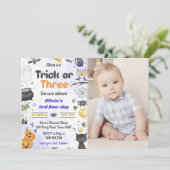 Spooky Halloween Schattige Spook 3e Verjaardagsfee Kaart (Staand voorkant)