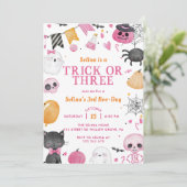 Spooky Halloween Schattige Spook 3e Verjaardagsfee Kaart (Staand voorkant)