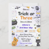 Spooky Halloween Schattige Spook 3e Verjaardagsfee Kaart (Voorkant)