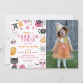 Spooky Halloween Schattigee Ghost 3e Verjaardag Fo Kaart (Voorkant)