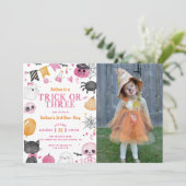 Spooky Halloween Schattigee Ghost 3e Verjaardag Fo Kaart (Staand voorkant)