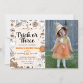 Spooky Halloween Schattigee Ghost 3e Verjaardag Fo Kaart (Voorkant)