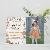 Spooky Halloween Schattigee Ghost 3e Verjaardag Fo Kaart (Staand voorkant)