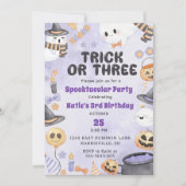 Spooky Halloween Schattigee Ghost 3e Verjaardag Kaart (Voorkant)