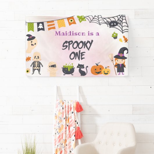 Spooky Halloween Schattigee Ghost Banner (Insitu)