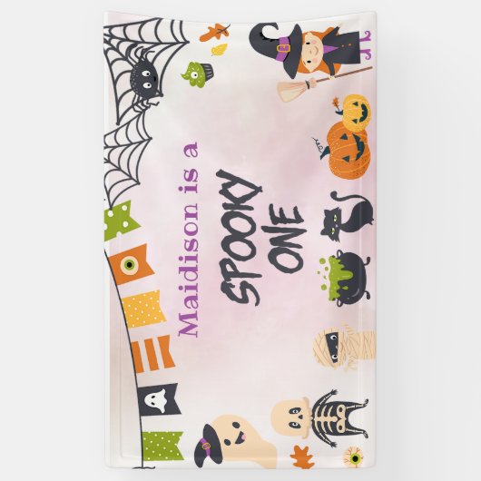 Spooky Halloween Schattigee Ghost Banner (Verticaal)