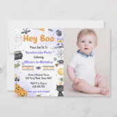 Spooky Halloween Schattigee Ghost Verjaardagsfeest Kaart (Voorkant)