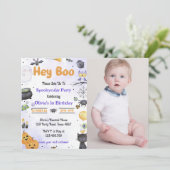 Spooky Halloween Schattigee Ghost Verjaardagsfeest Kaart (Staand voorkant)