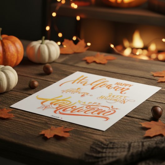 Spooky Halloween Script Sticker Set