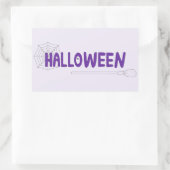 Spooky Halloween Script with Witch and Web Artwork Rechthoekige Sticker (Tas)