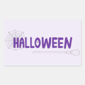 Spooky Halloween Script with Witch and Web Artwork Rechthoekige Sticker (Voorkant)