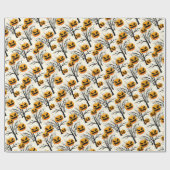 Spooky Halloween Sinaasappel Zwart Wrapping Papier (Vlak)